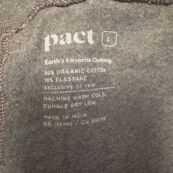 Pact Organics "On the Go-To" Leggings | Charcoal Gray L | Minimalist Athleisure - Picture 8 of 8